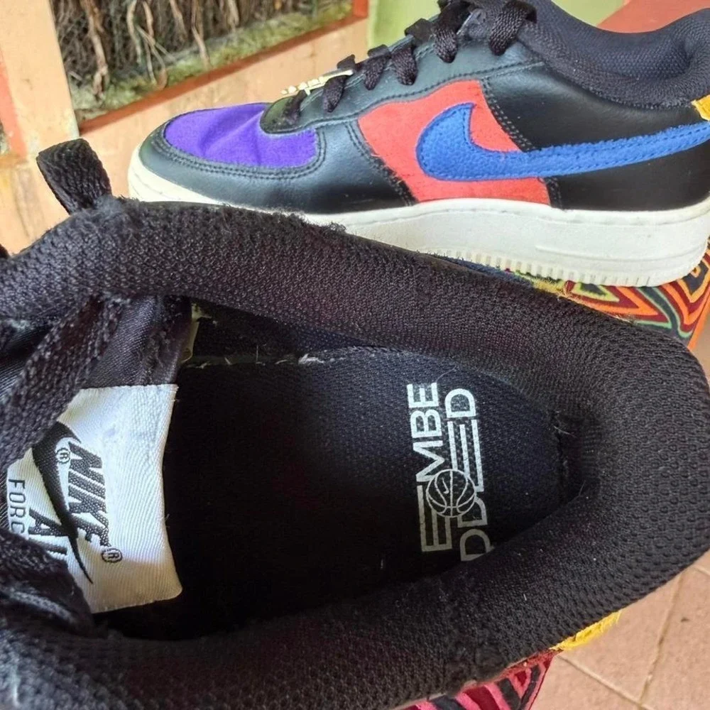 Nike Air Force 1 LV8 Embedded Sneakers Youth Size 6Y Black Multi DN4178-001